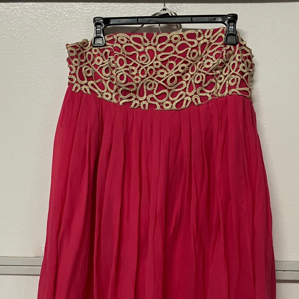 Lilly Pulitzer Strapless Pink Dress with Gold Accents
